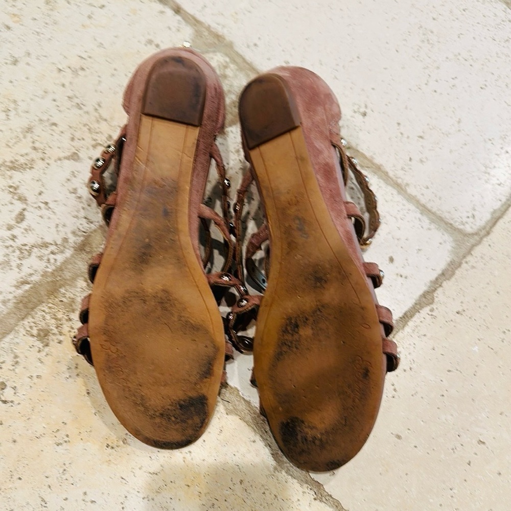 Sam Edelman Pink Gladiator Sandals with Studded Strap - Picture 5 of 5